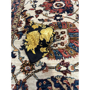 Men’s Vintage Leonard Paris Preppy Silk Gold and Black Floral Barocco Neck Tie